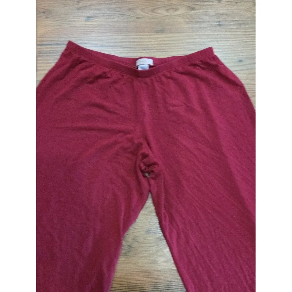 Eberjey Gisele Burgundy Lounge Soft Easy Pajama Pant Ankle Xsmall Stretch Preppy